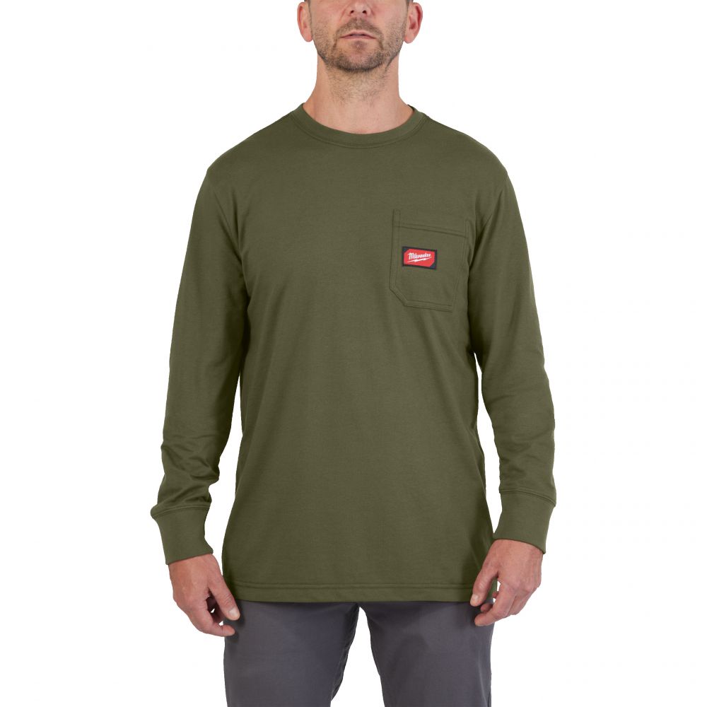 Arbeits-Langarm-Shirt grün mit UV-Schutz 